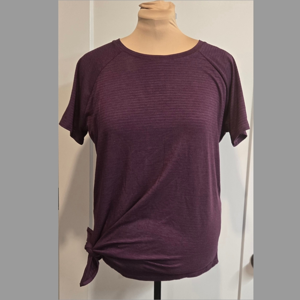 EUC Reitmans/Hyba womens athletic tee, size L, workout t-shirt, dark purple